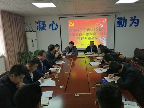 渭南分公司認真學習貫徹建設集團干部大會精神