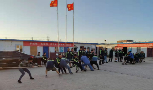 陜煤建設機電安裝公司曹家灘項目部拔河比賽豐富職工文化活動