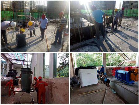 陜煤建設天工公司施工現場烈日下的“剪影”