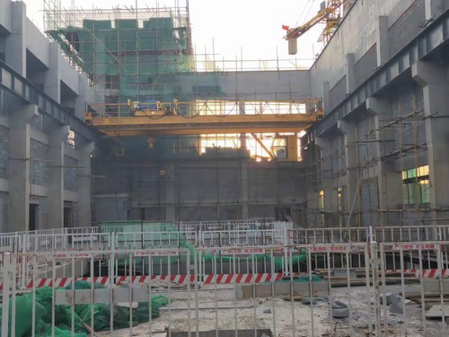 陜煤建設銅川分公司榆林垃圾焚燒發電汽機間鋼吊車梁軌道工程順利交安