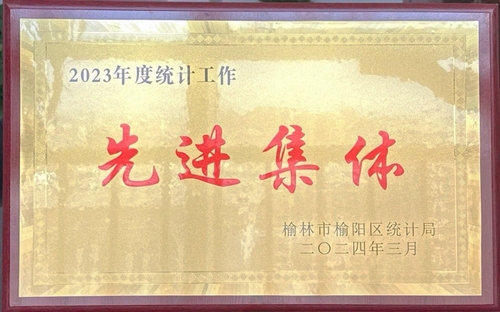 喜訊!陜煤建設(shè)榆林公司榮獲榆林市榆陽區(qū)統(tǒng)計局2023年度統(tǒng)計工作先進(jìn)集體